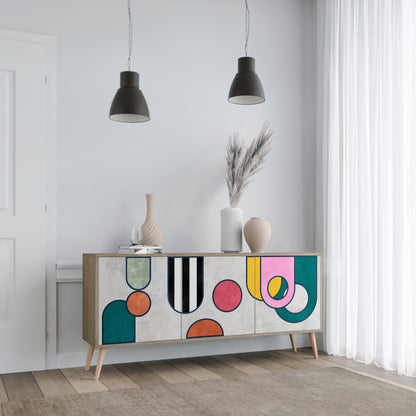 Credenza COOL STORY a 3 ante effetto rovere