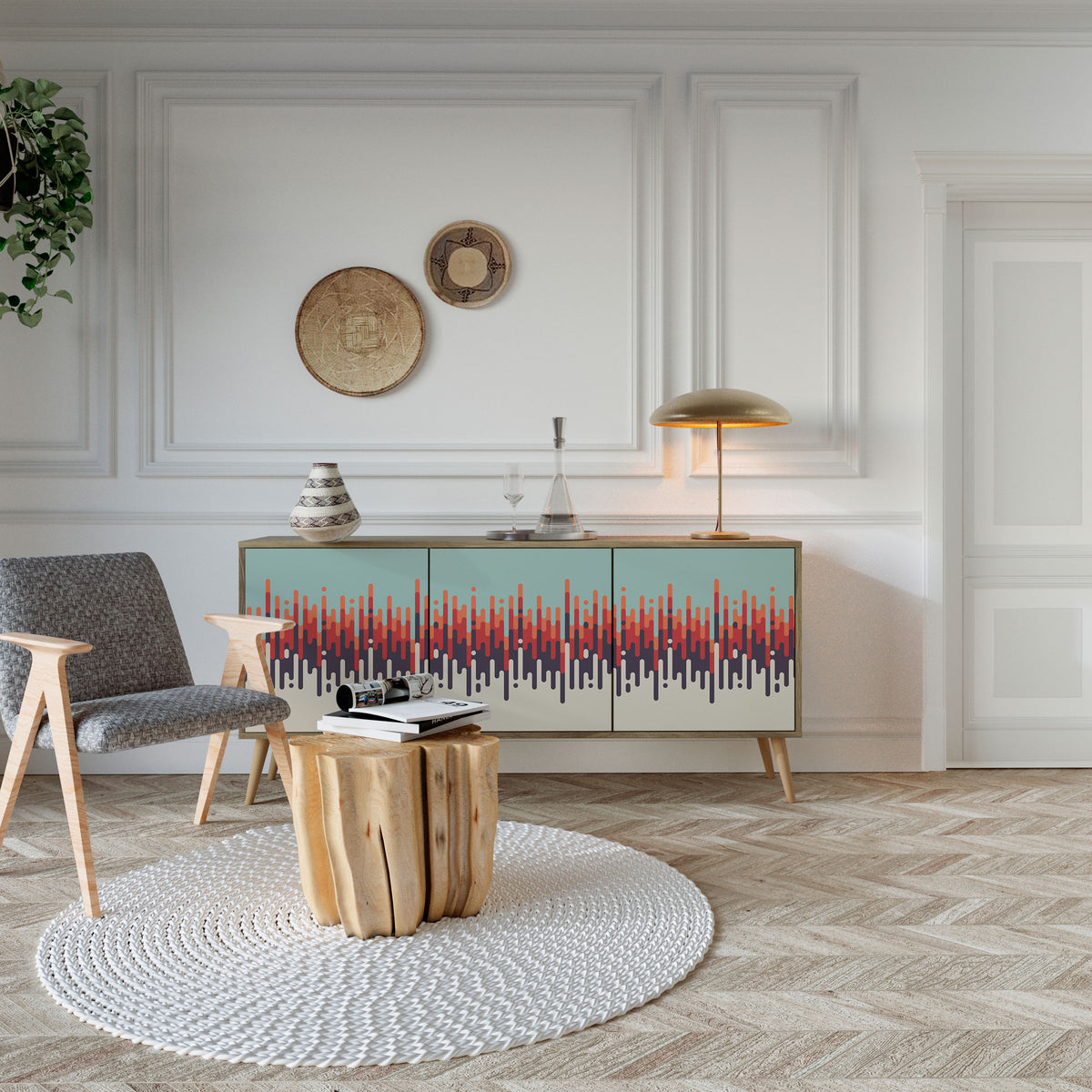CHROMA CONTOURS 3-türiges Sideboard