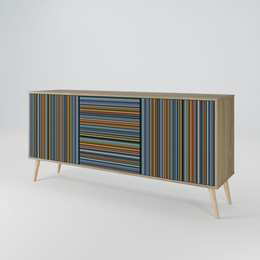 Credenza LINEOUT SPECTRUM a 3 ante in effetto rovere