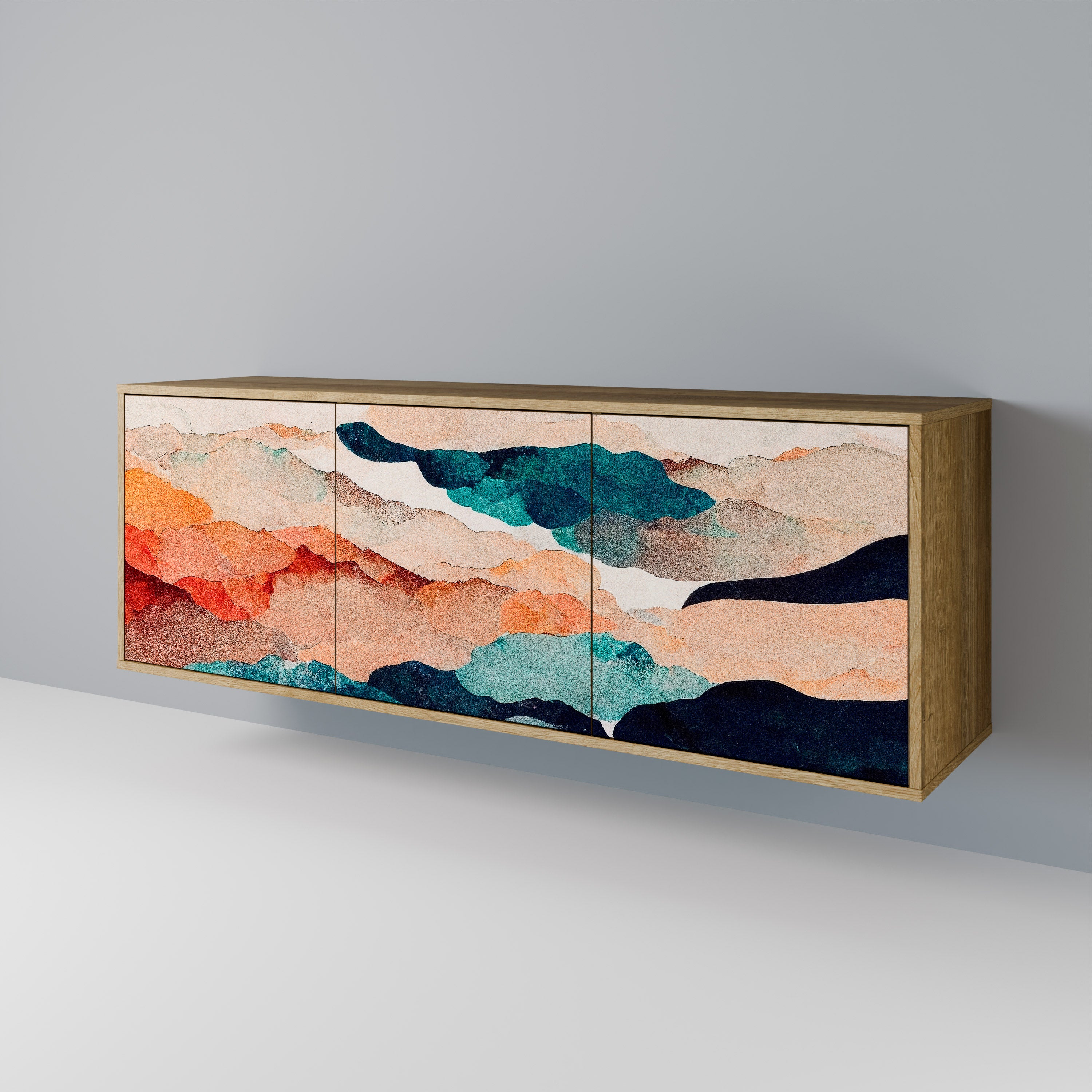 ABSTRACT LANDSCAPE 3-Door Sideboard