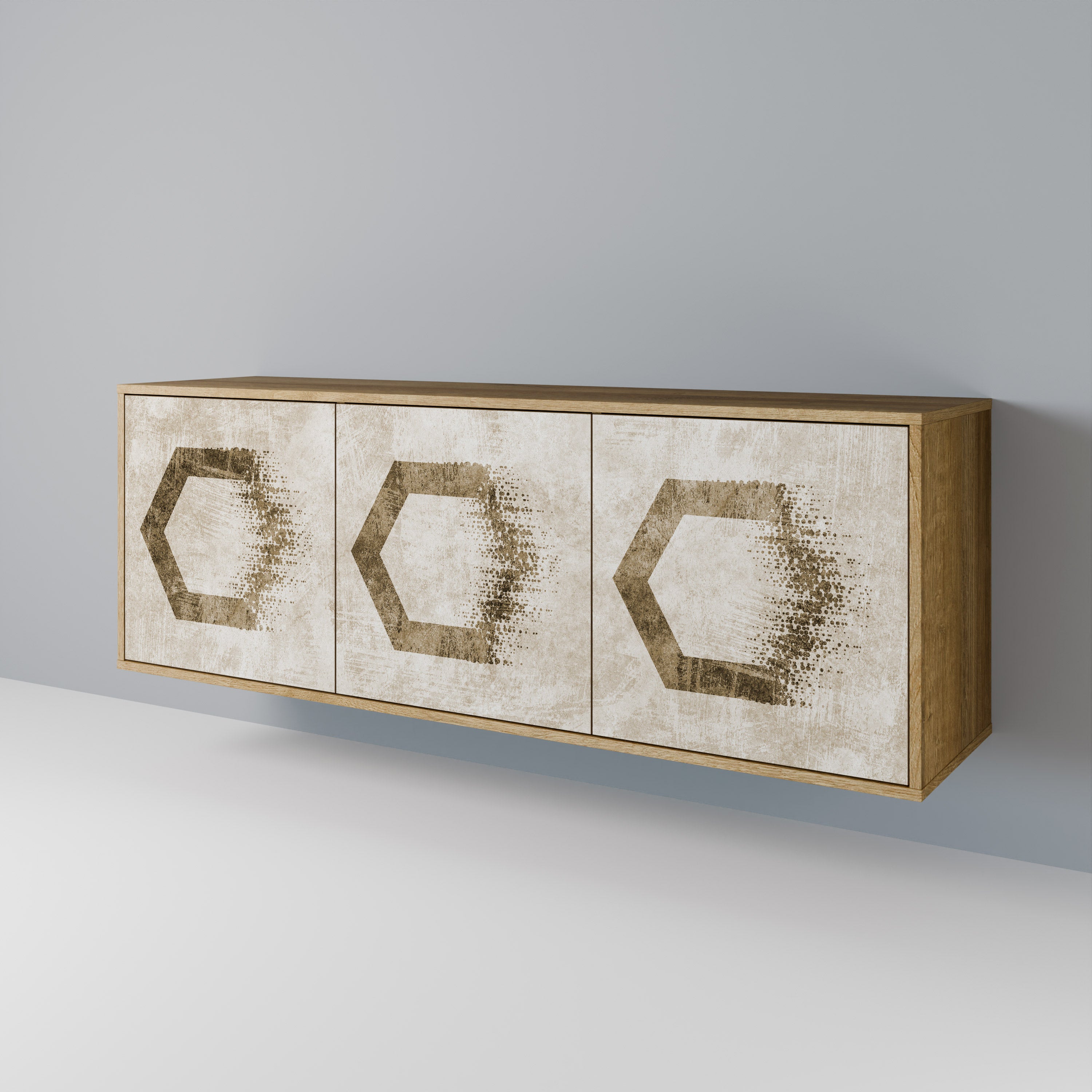 HEXAGONAL SHAPES 3-Door Sideboard