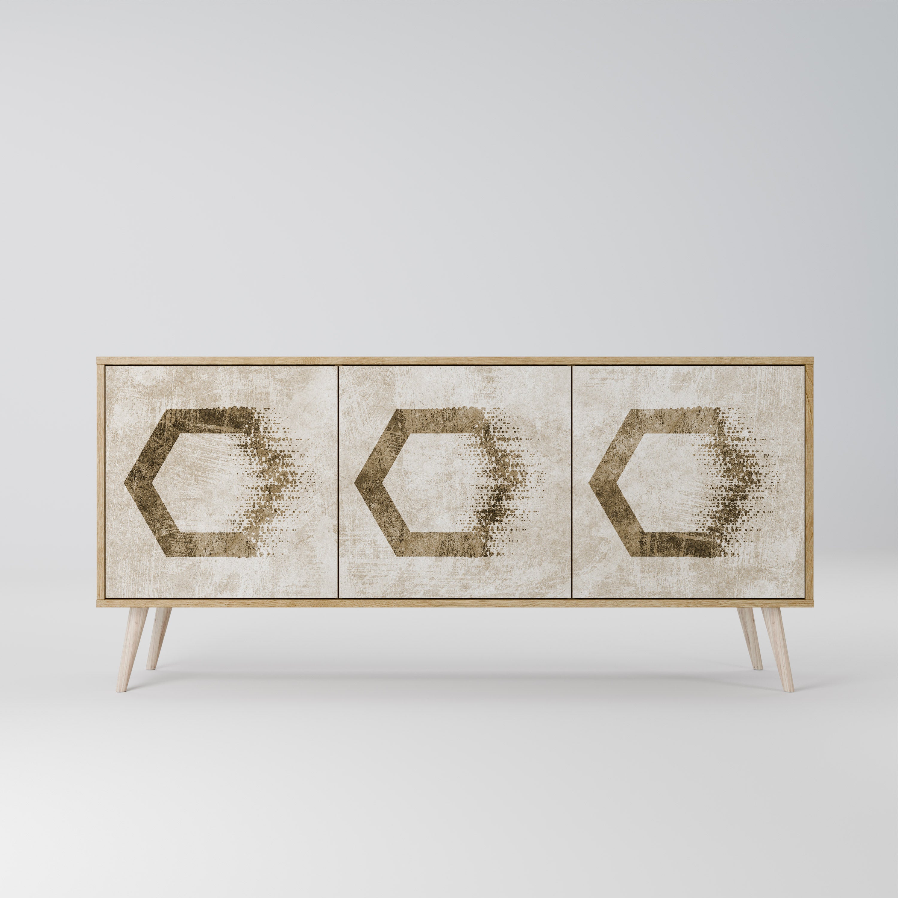 HEXAGONAL SHAPES 3-Door Sideboard