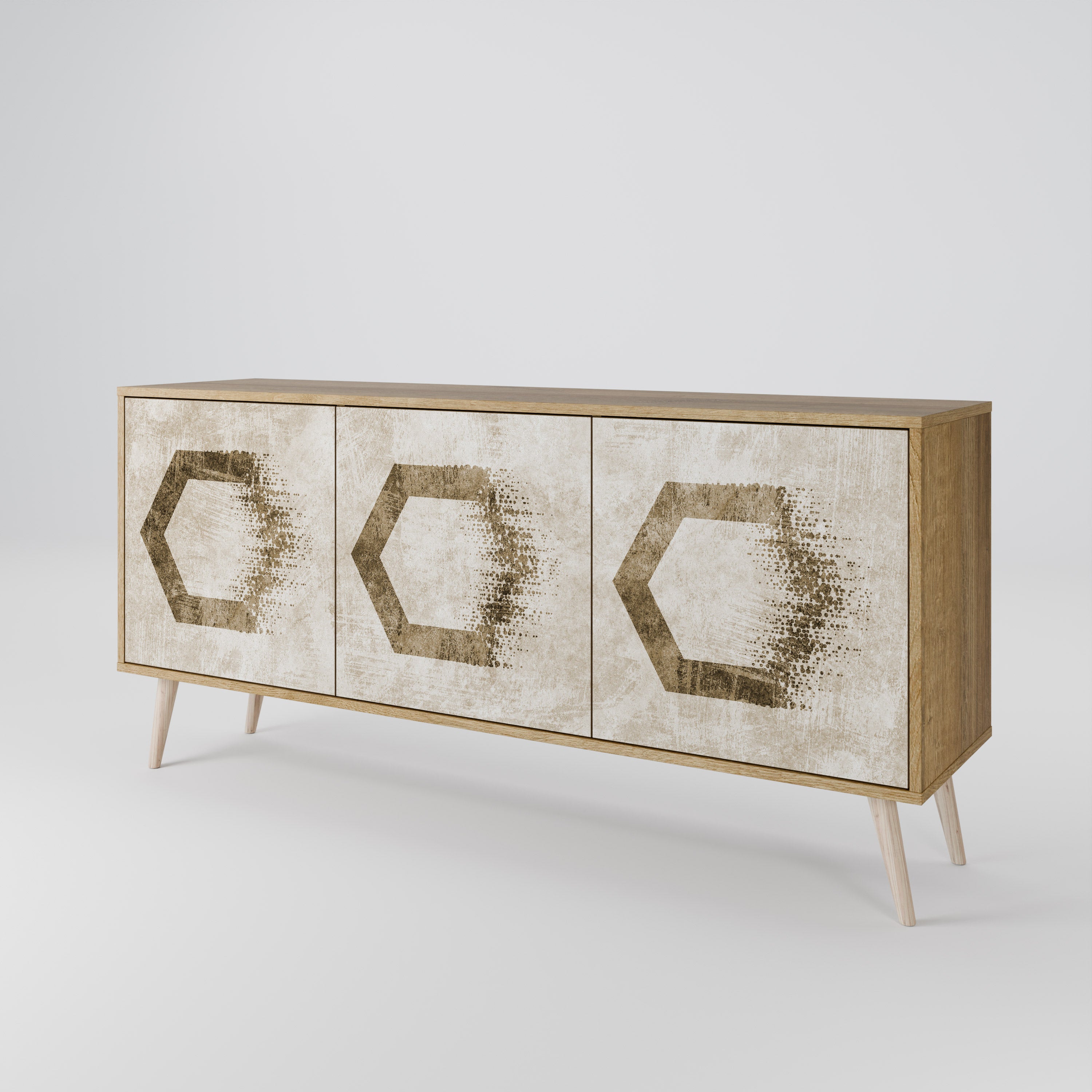 HEXAGONAL SHAPES 3-Door Sideboard