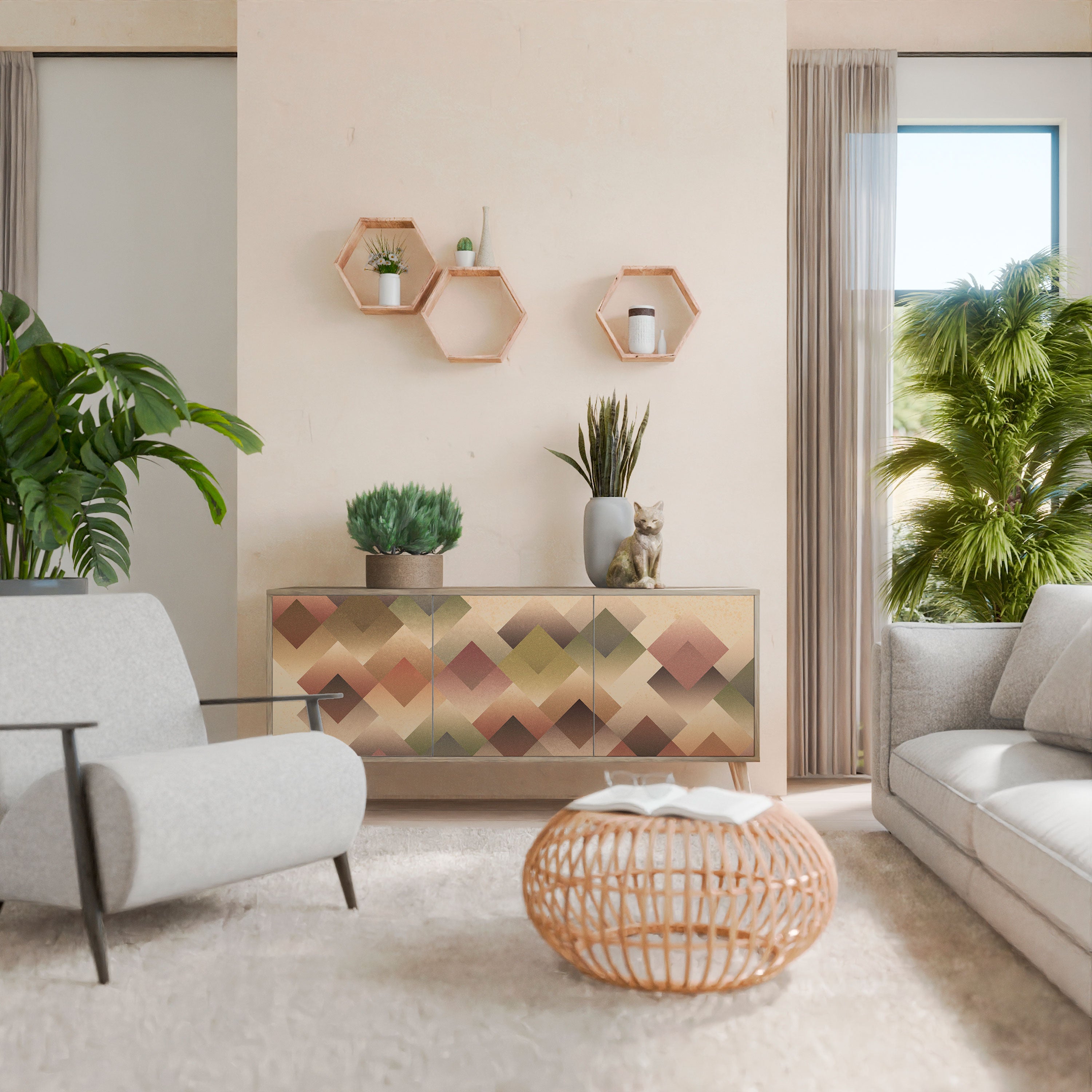 GEOMETRIC FUSION 3-türiges Sideboard