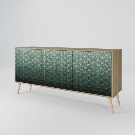 Credenza ORNAMENTAL GLIMMER a 3 ante in effetto rovere