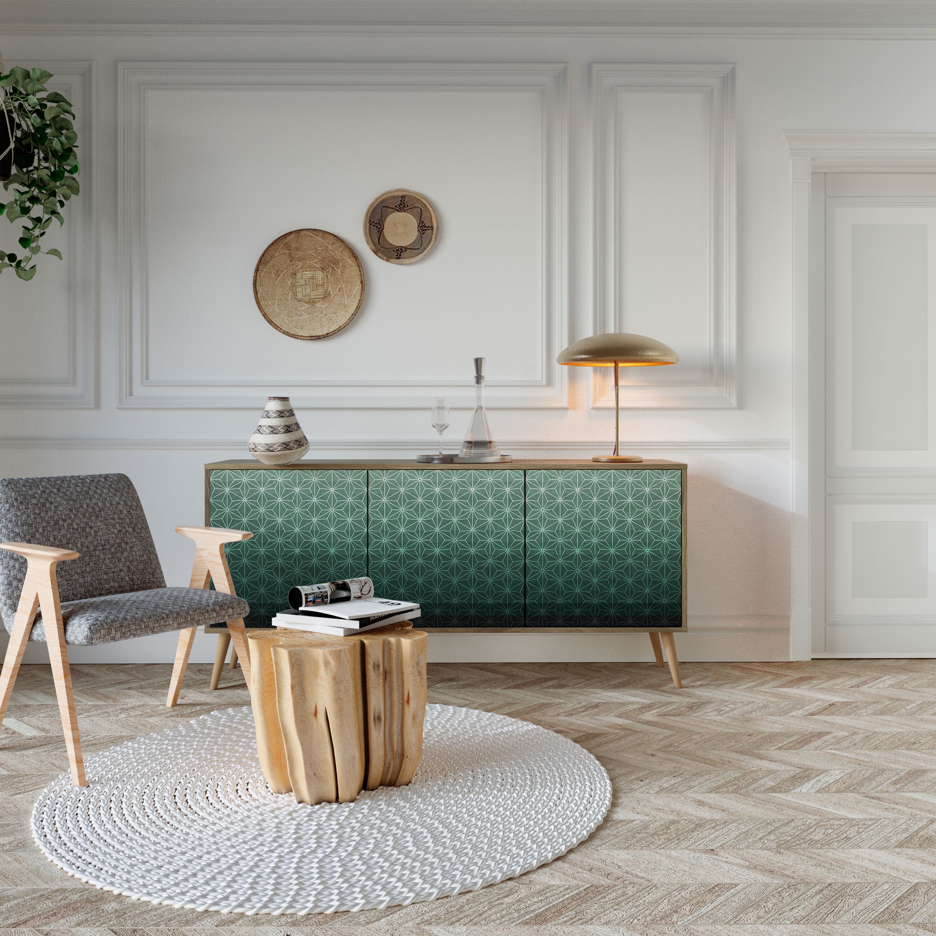 ORNAMENTAL GLIMMER Aparador de 3 Puertas