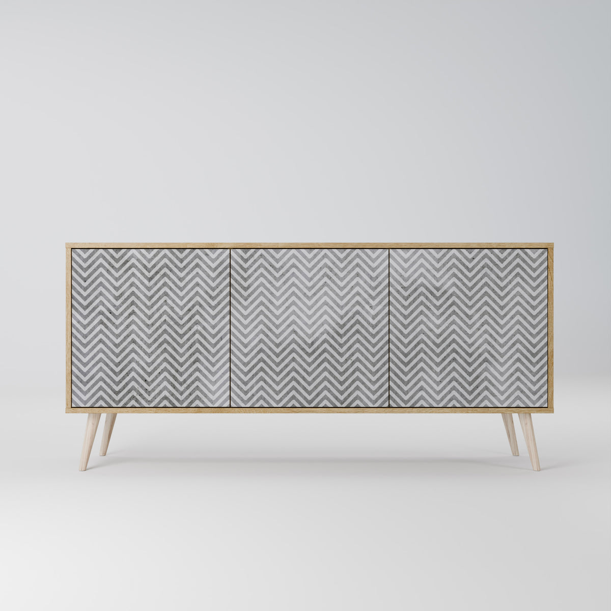 CONCRETE ZIG ZAG Skänk med tre dörrar