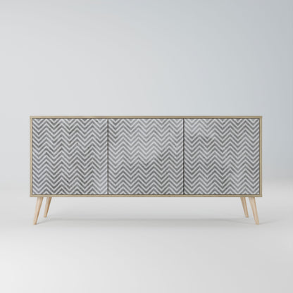 Credenza CONCRETE ZIG ZAG a 3 ante in effetto rovere