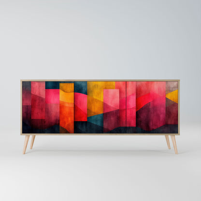 COLORFUL SOUNDS 3-Door Sideboard in Oak Effect