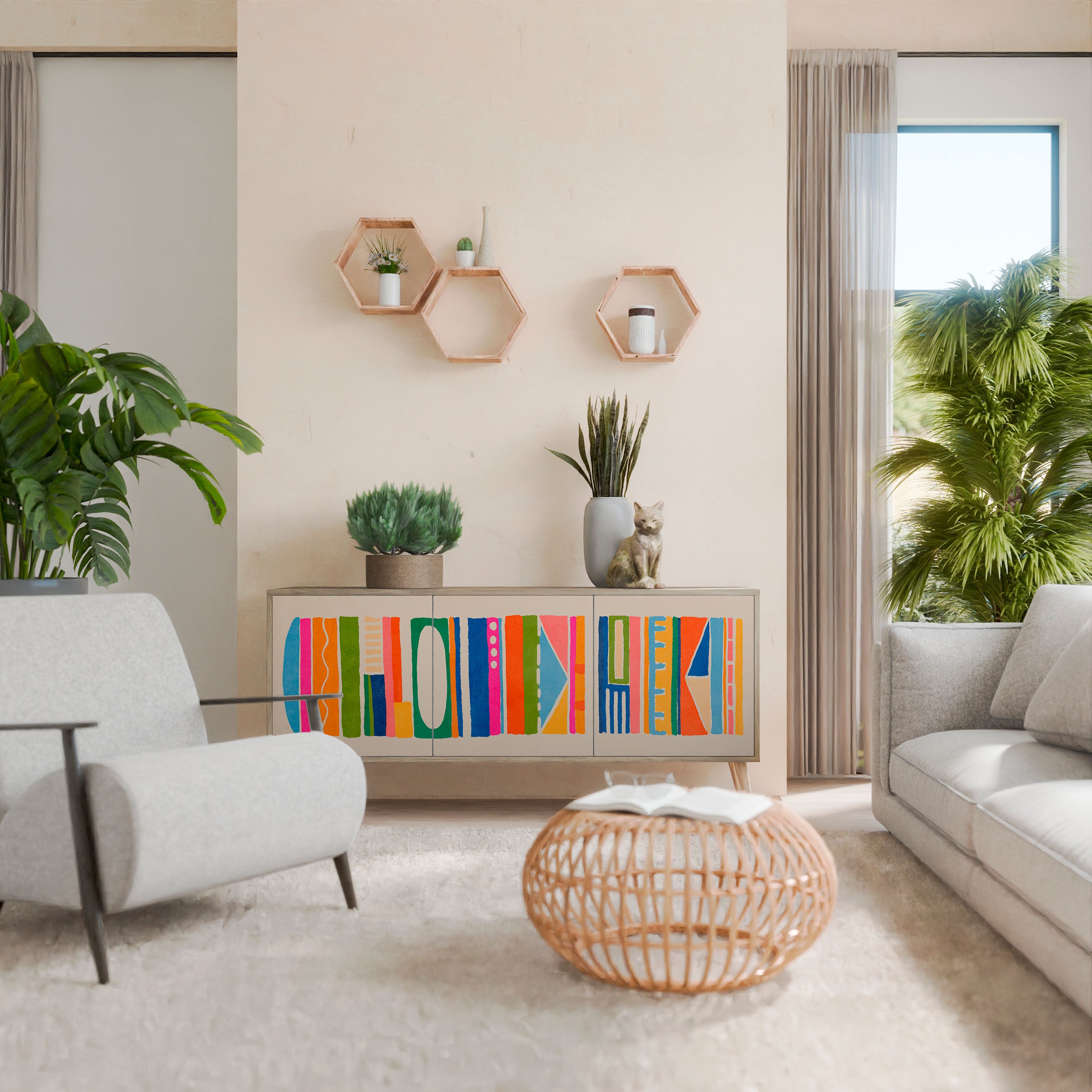 GEOMETRIC SHINE 3-Door Sideboard