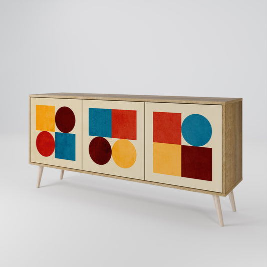 GEOMETRIC PUZZLE Skänk med tre dörrar
