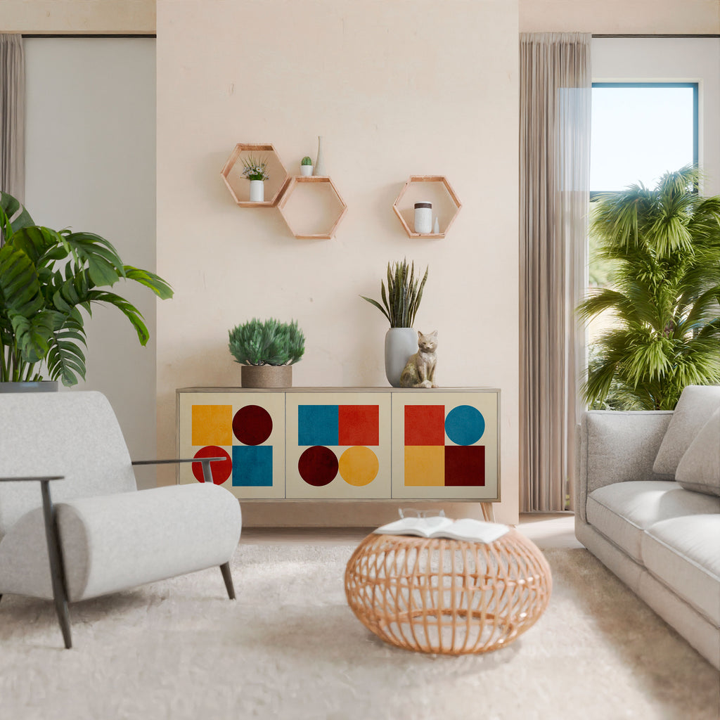 GEOMETRIC PUZZLE 3-Door Sideboard