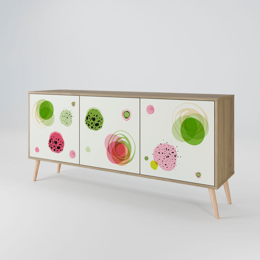 Credenza a 3 ante COLORFUL COSMOS in effetto rovere