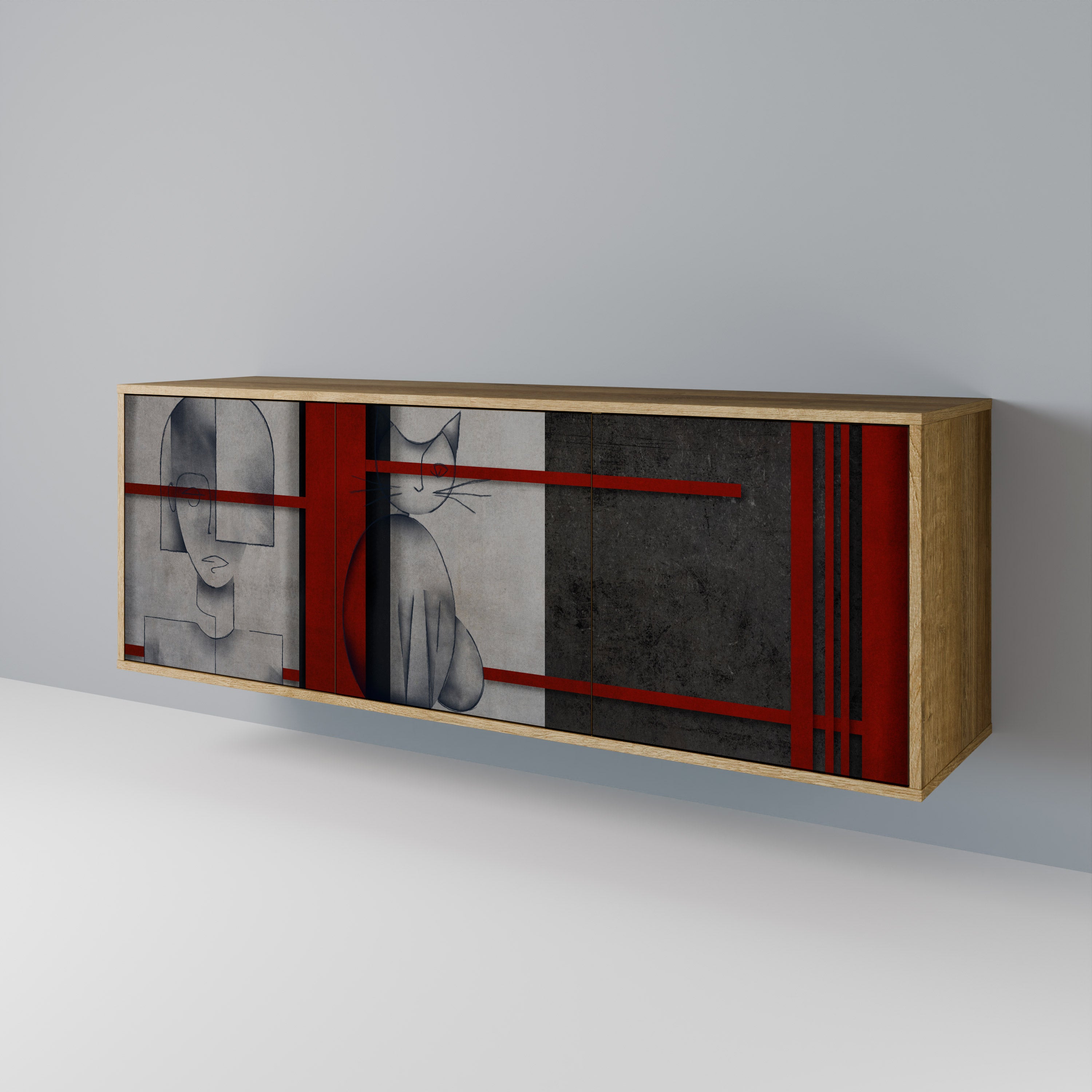 GRAY FIGURES Aparador de 3 Puertas