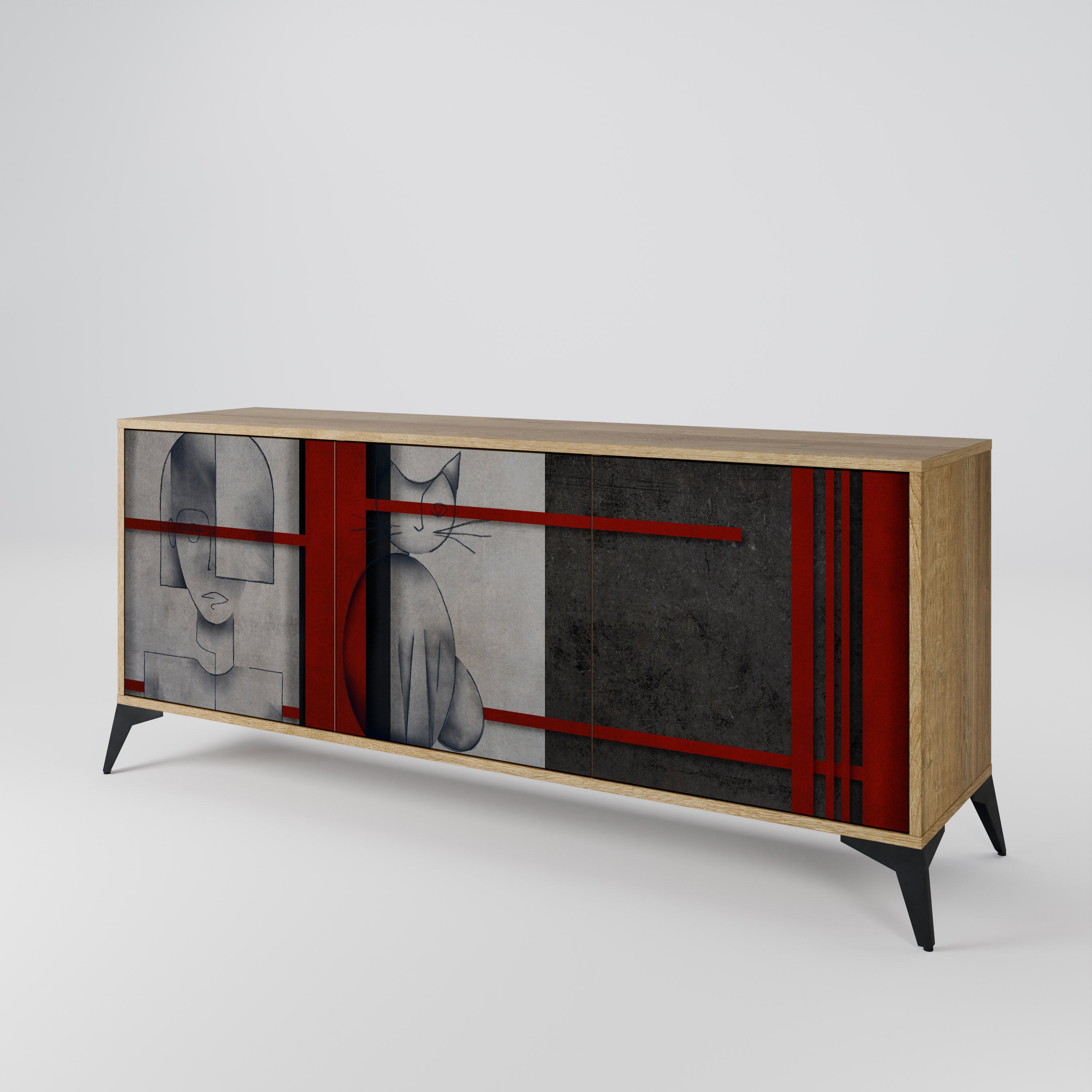 GRAY FIGURES Aparador de 3 Puertas