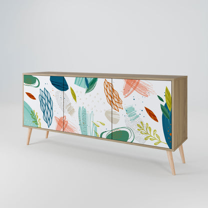 BOTANICAL HURRICANE 3-Door Sideboard in Oak Effect