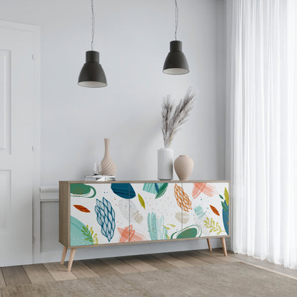 BOTANICAL HURRICANE 3-Door Sideboard in Oak Effect