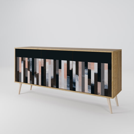 COLLAGE OF RECTANGLES Třídveřová komoda