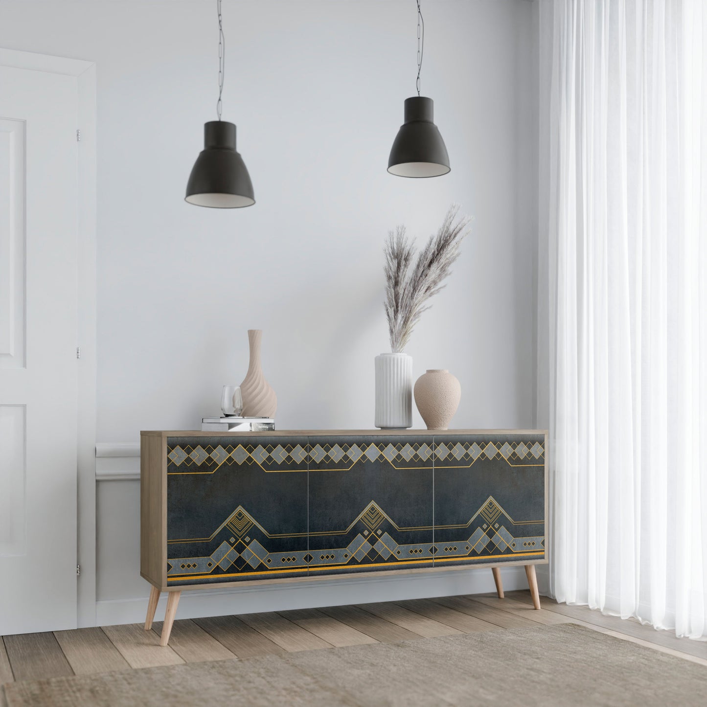 Credenza a 3 ante ROYAL ORDINARINESS in effetto rovere