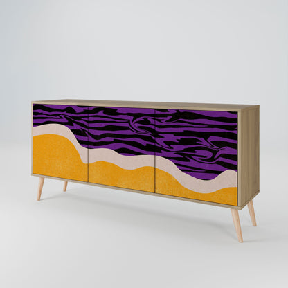 Credenza INDEPENDENT BORDER a 3 ante in effetto rovere