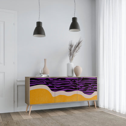 Credenza INDEPENDENT BORDER a 3 ante in effetto rovere