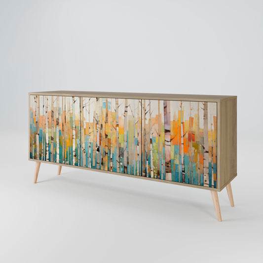 Credenza BIRCH KALEIDOSCOPE a 3 ante in effetto rovere