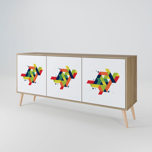 Credenza FUTURE SIGN a 3 ante in effetto rovere