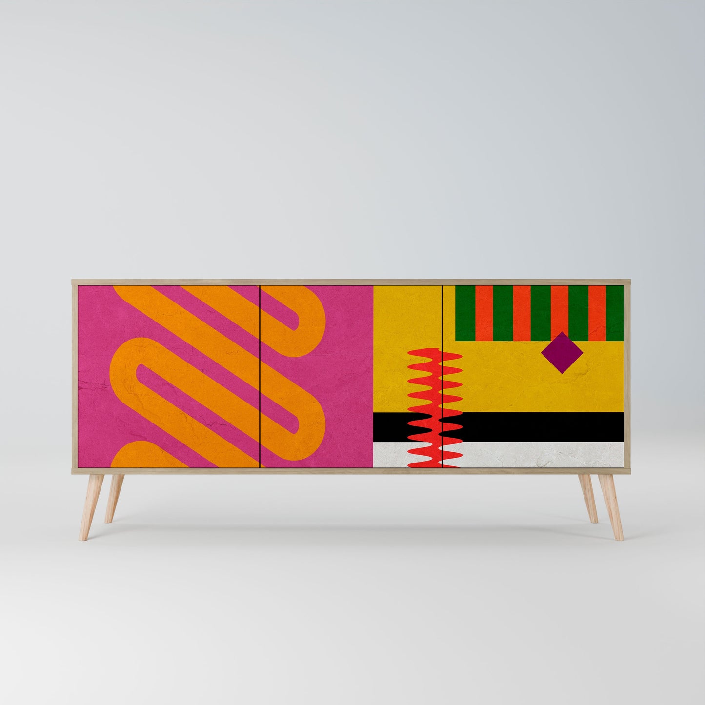 Credenza VIVID ART a 3 ante in effetto rovere