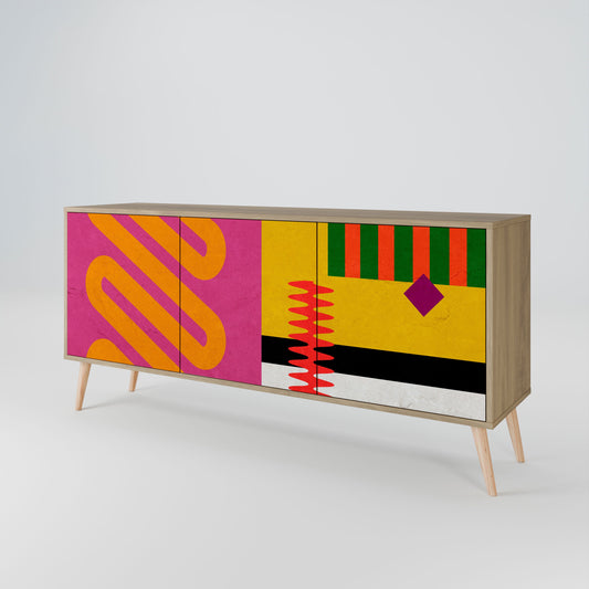 Credenza VIVID ART a 3 ante in effetto rovere