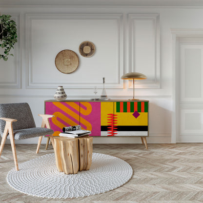 Credenza VIVID ART a 3 ante in effetto rovere