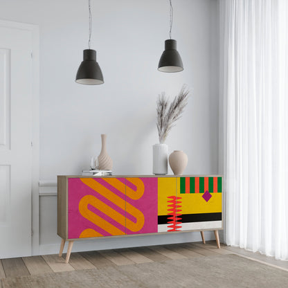 Credenza VIVID ART a 3 ante in effetto rovere