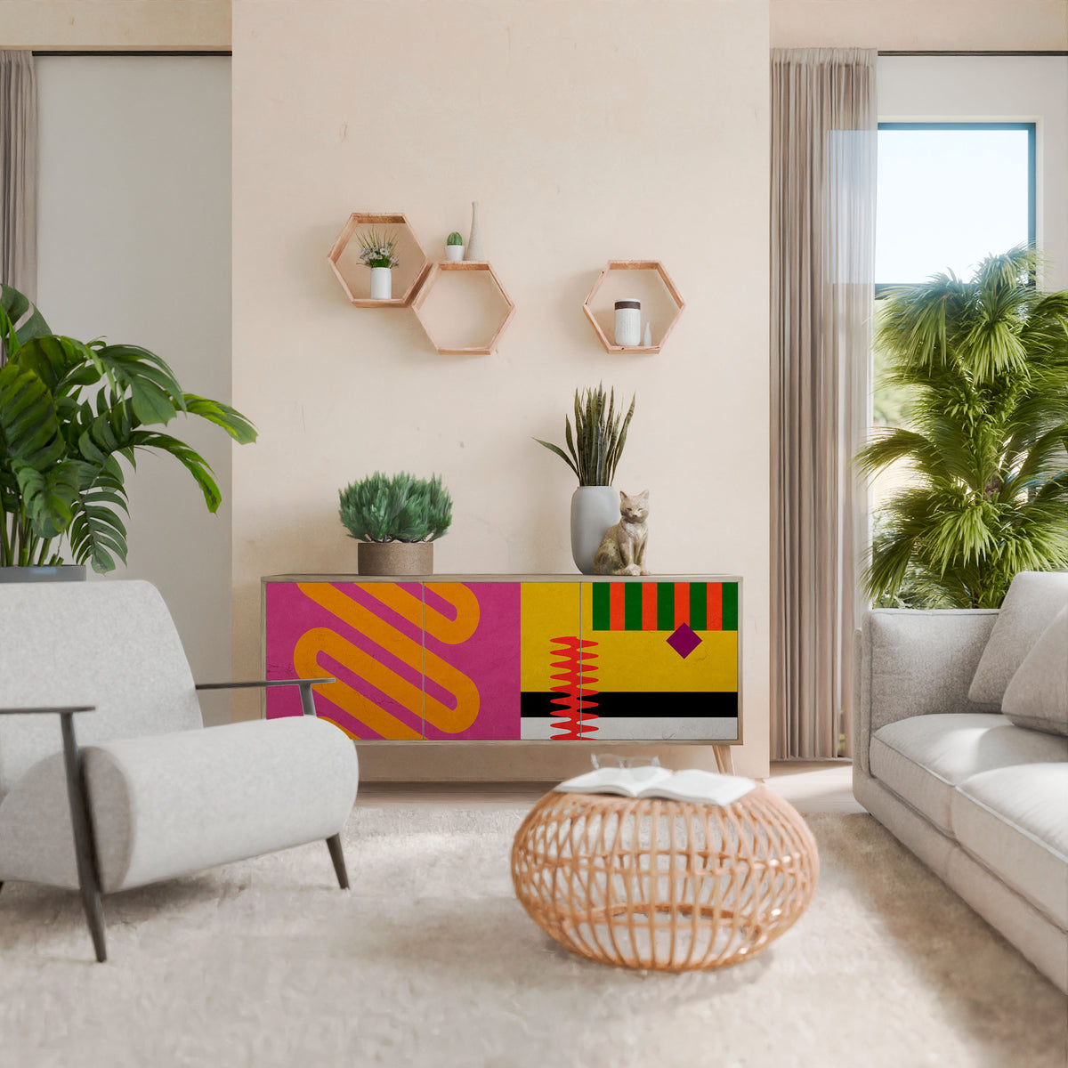 VIVID ART 3-Door Sideboard