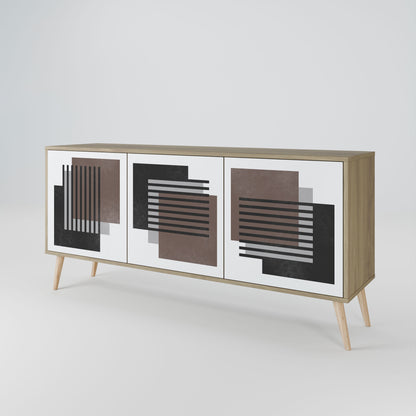 Credenza a 3 ante SHADOW SYNCHRONY in effetto rovere