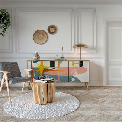 INTERSTELLAR VIBES 3-Door Sideboard in Oak Effect