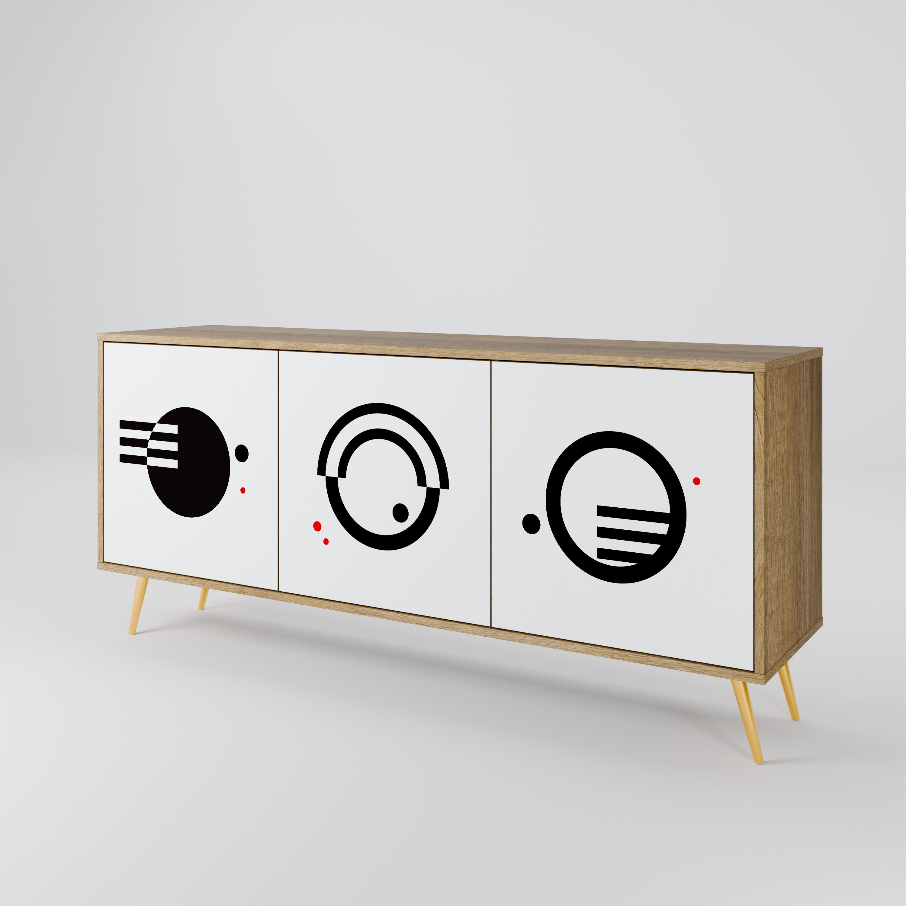 BLACK AND WHITE COMBINATION 3-Door Sideboard