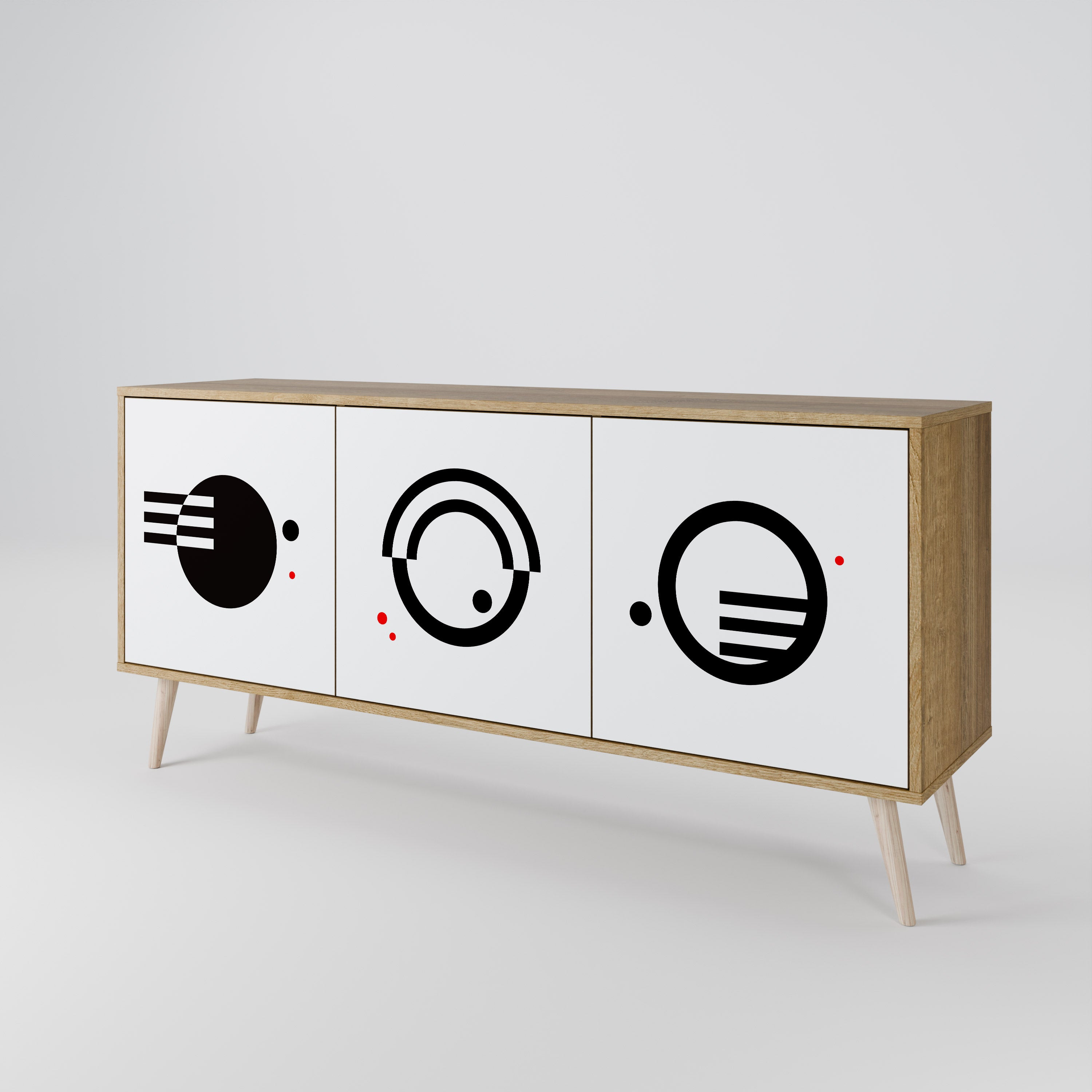 BLACK AND WHITE COMBINATION 3-Door Sideboard