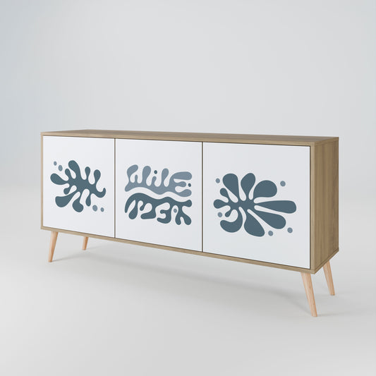 Credenza WONDERLAND VEGETATION a 3 ante in effetto rovere