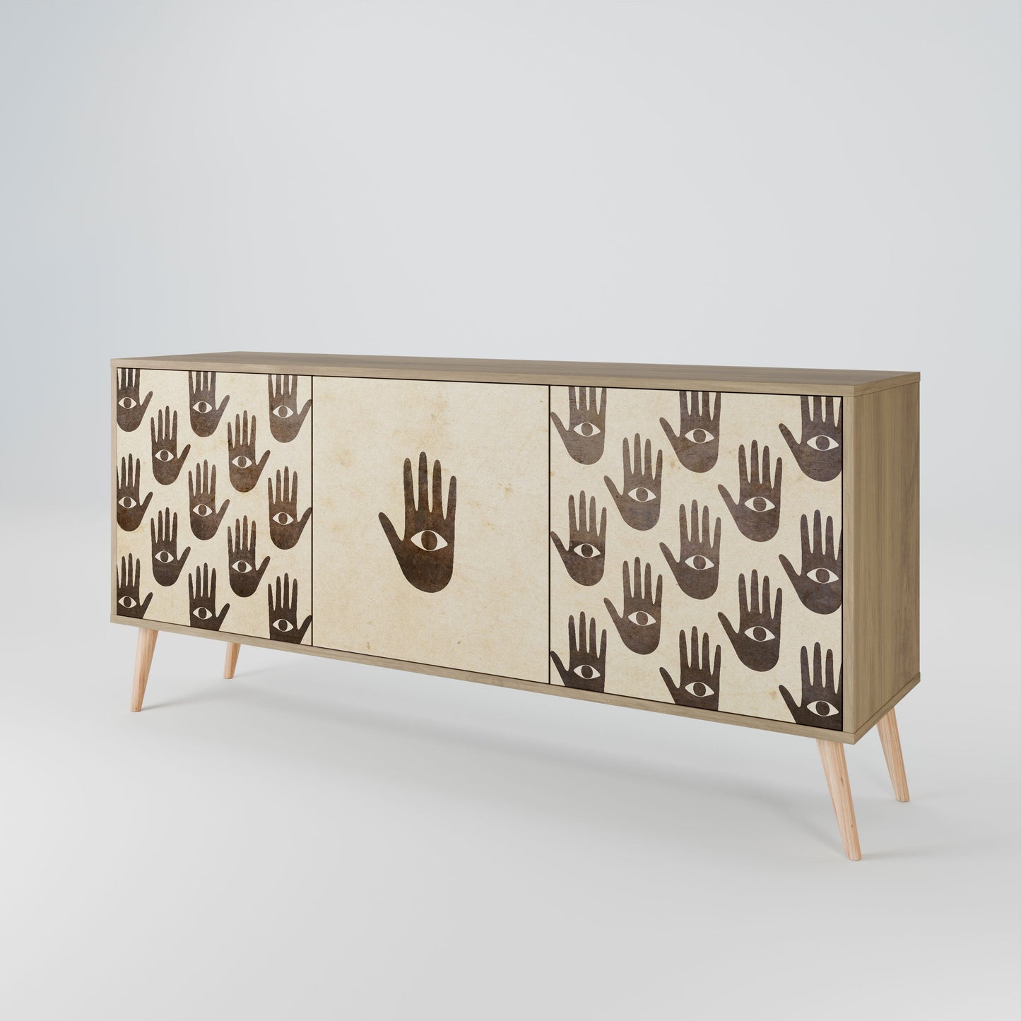 SEE MORE 3-Door Sideboard in Oak Effect