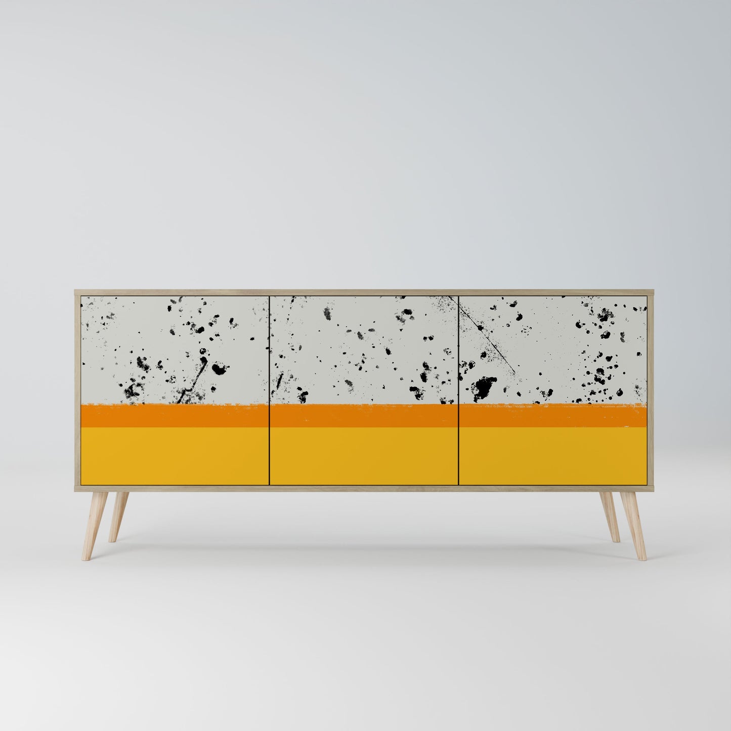 Credenza DYED BY ORANGE a 3 ante in effetto rovere