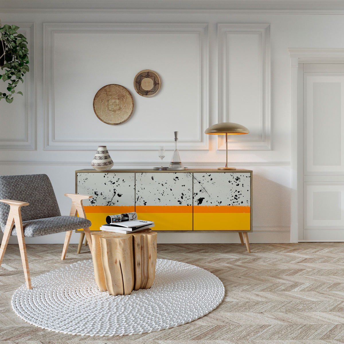 DYED BY ORANGE 3-türiges Sideboard