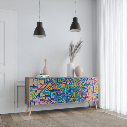 MEMORIES MAP 3-Door Sideboard in Oak Effect