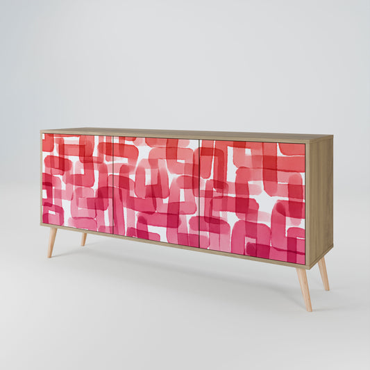 Credenza a 3 ante KALEIDOSCOPIC CUBISM in effetto rovere