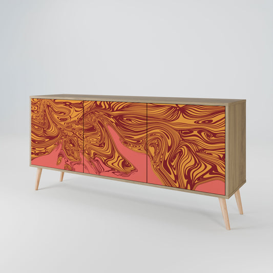 Credenza a 3 ante FLOATING THOUGHTS in effetto rovere