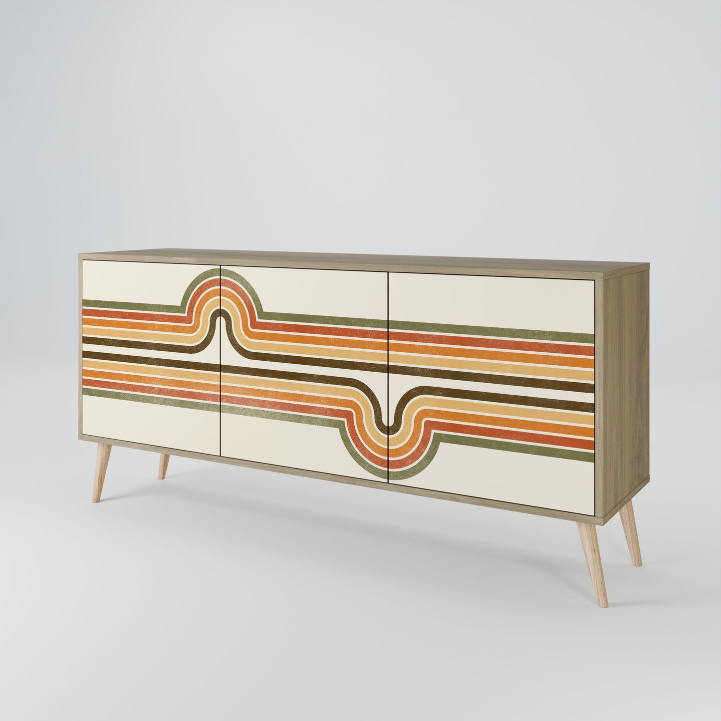 Credenza EXCEPTIONAL STREAM a 3 ante in effetto rovere