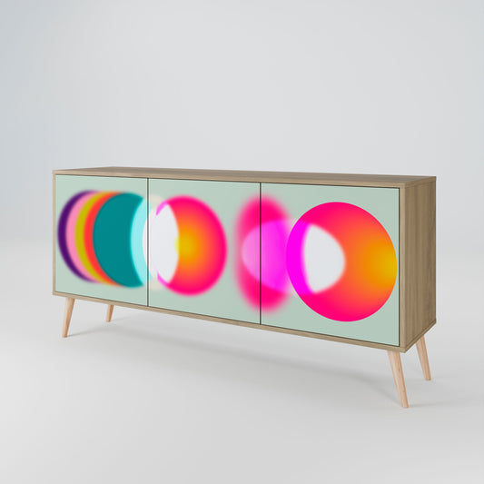 Credenza SYMPHONY OF COLORS a 3 ante in effetto rovere