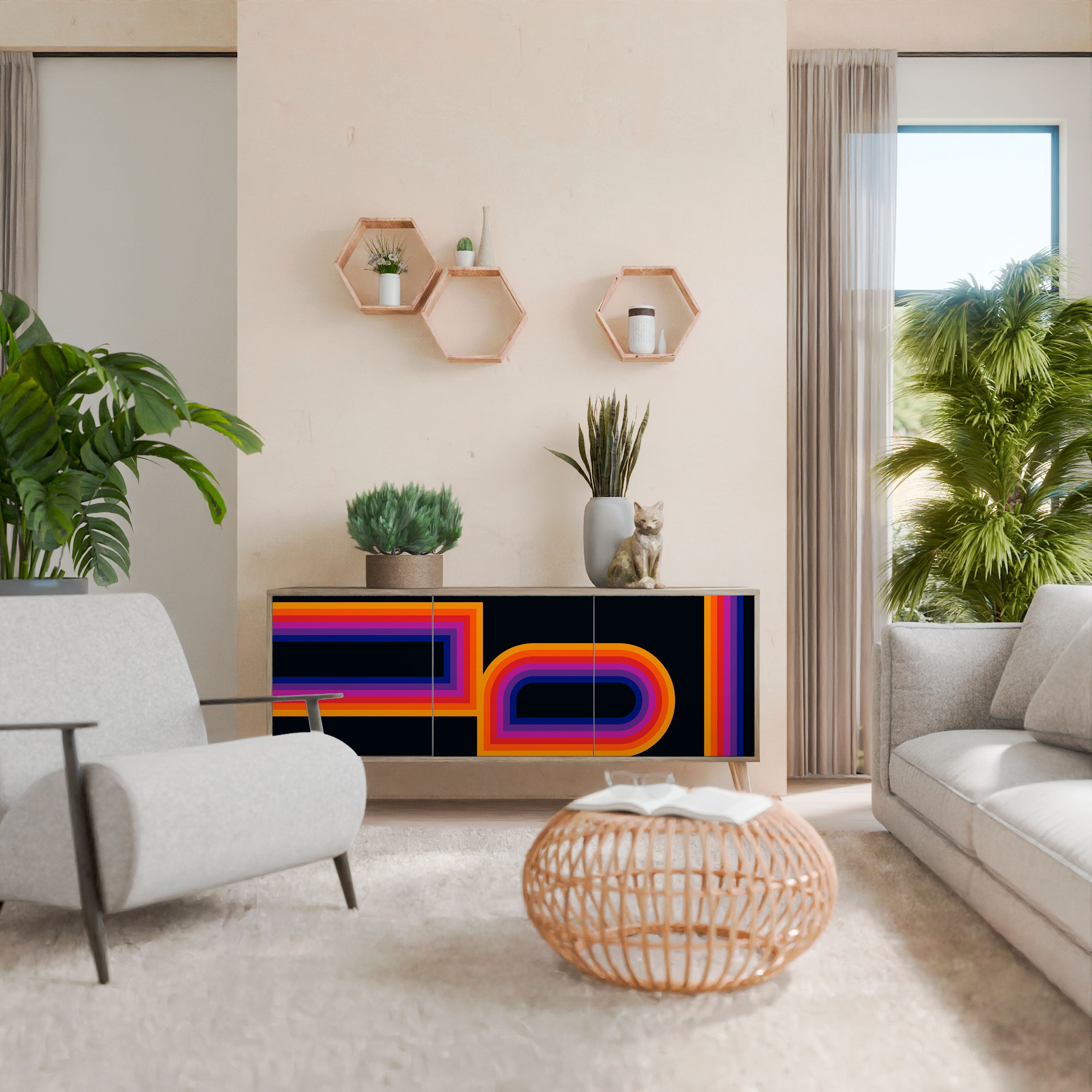 BLINDED BY THE LIGHTS Skänk med tre dörrar