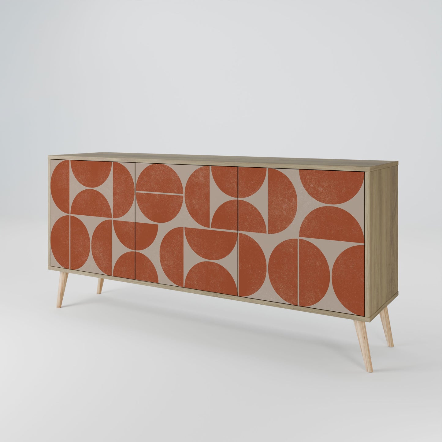 Credenza REPETITION COMPULSION a 3 ante in effetto rovere