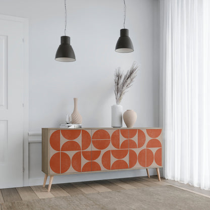 Credenza REPETITION COMPULSION a 3 ante in effetto rovere