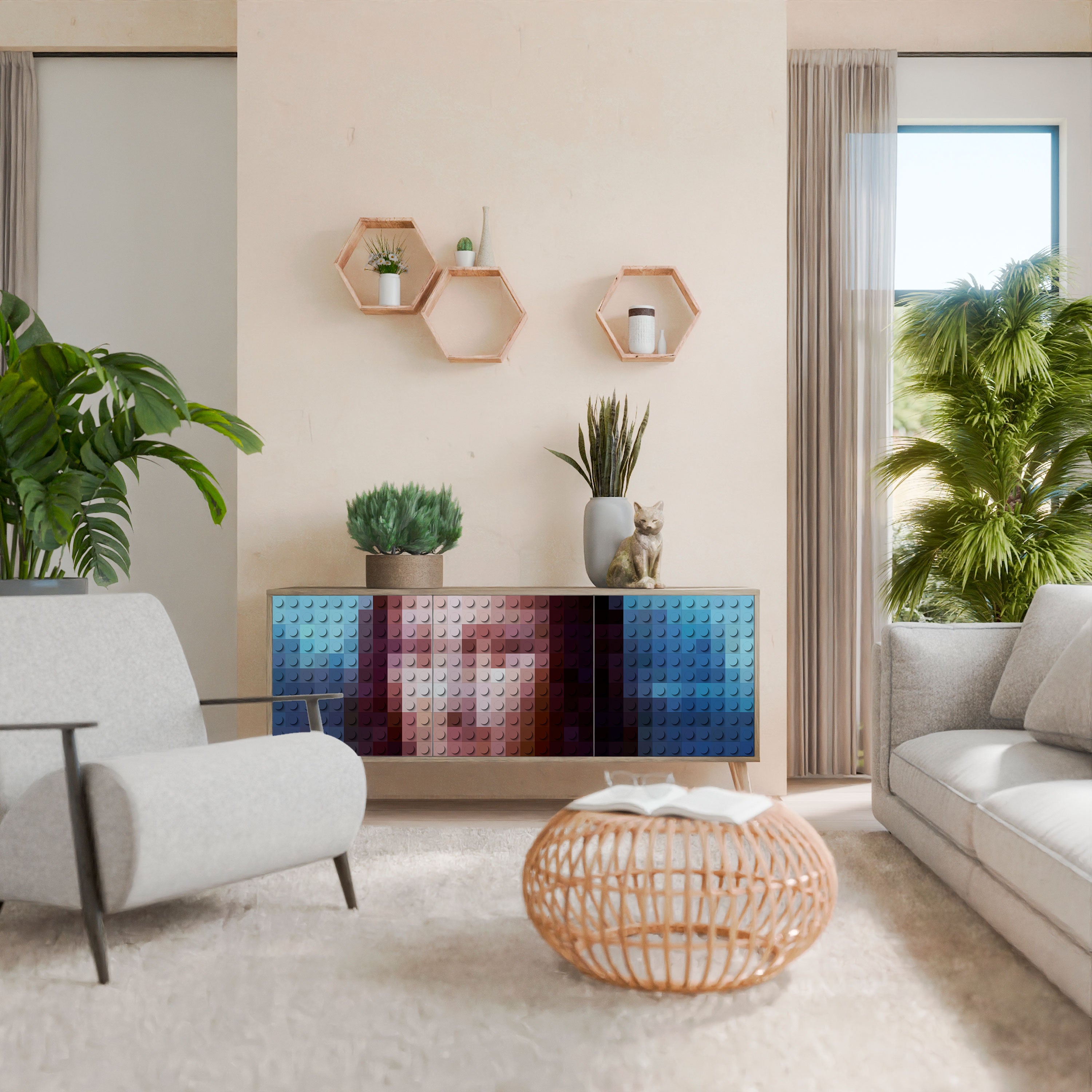 CONSTRUCTIVE ART Aparador de 3 Puertas