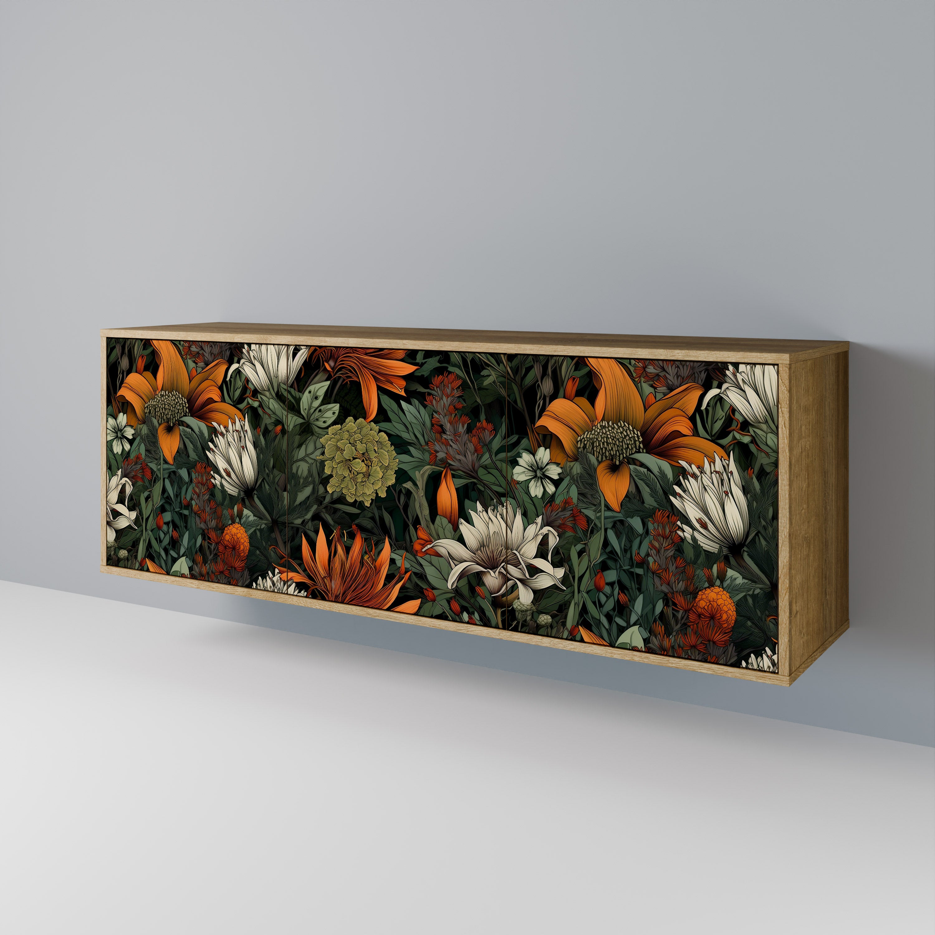 MIDNIGHT SPROUT Aparador de 3 Puertas